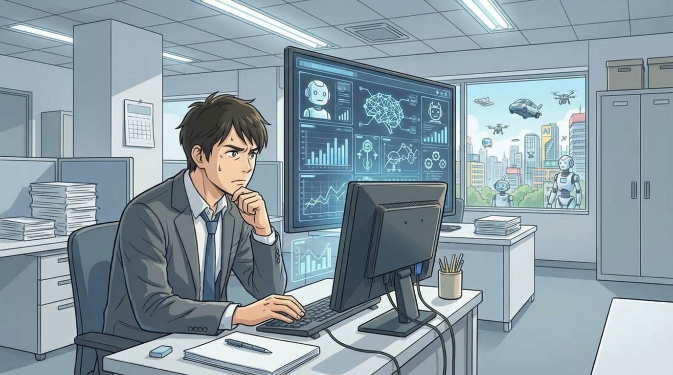 現代のオフィスで働くビジネスパーソン