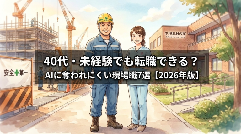 40代・未経験でも転職できる？AIに奪われにくい現場職7選【2026年版】