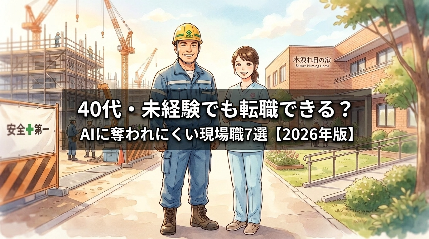 40代・未経験でも転職できる？AIに奪われにくい現場職7選【2026年版】