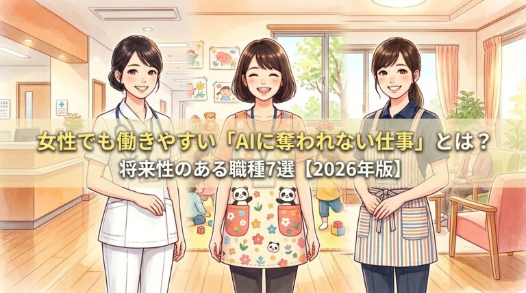 女性でも働きやすい「AIに奪われない仕事」とは？将来性のある職種7選【2026年版】
