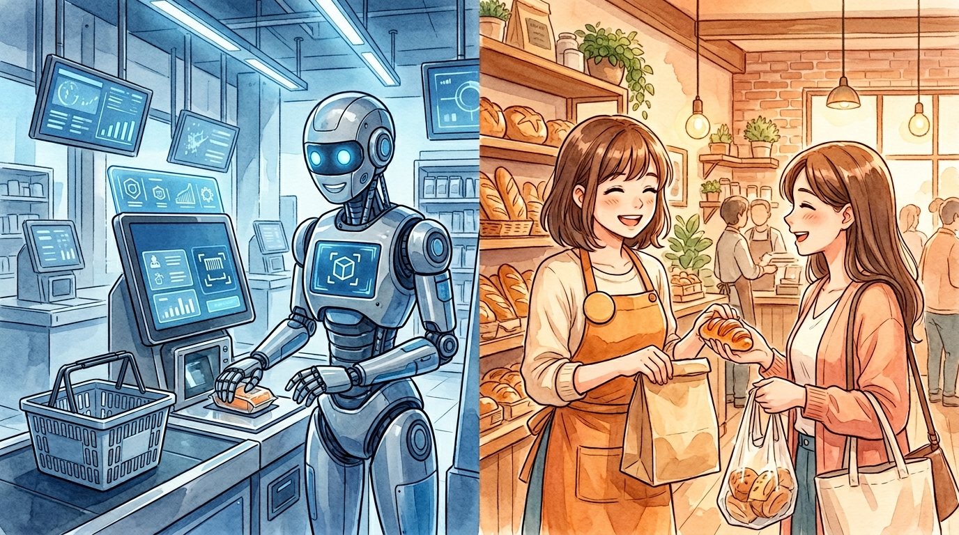 AI vs 人間の接客対比