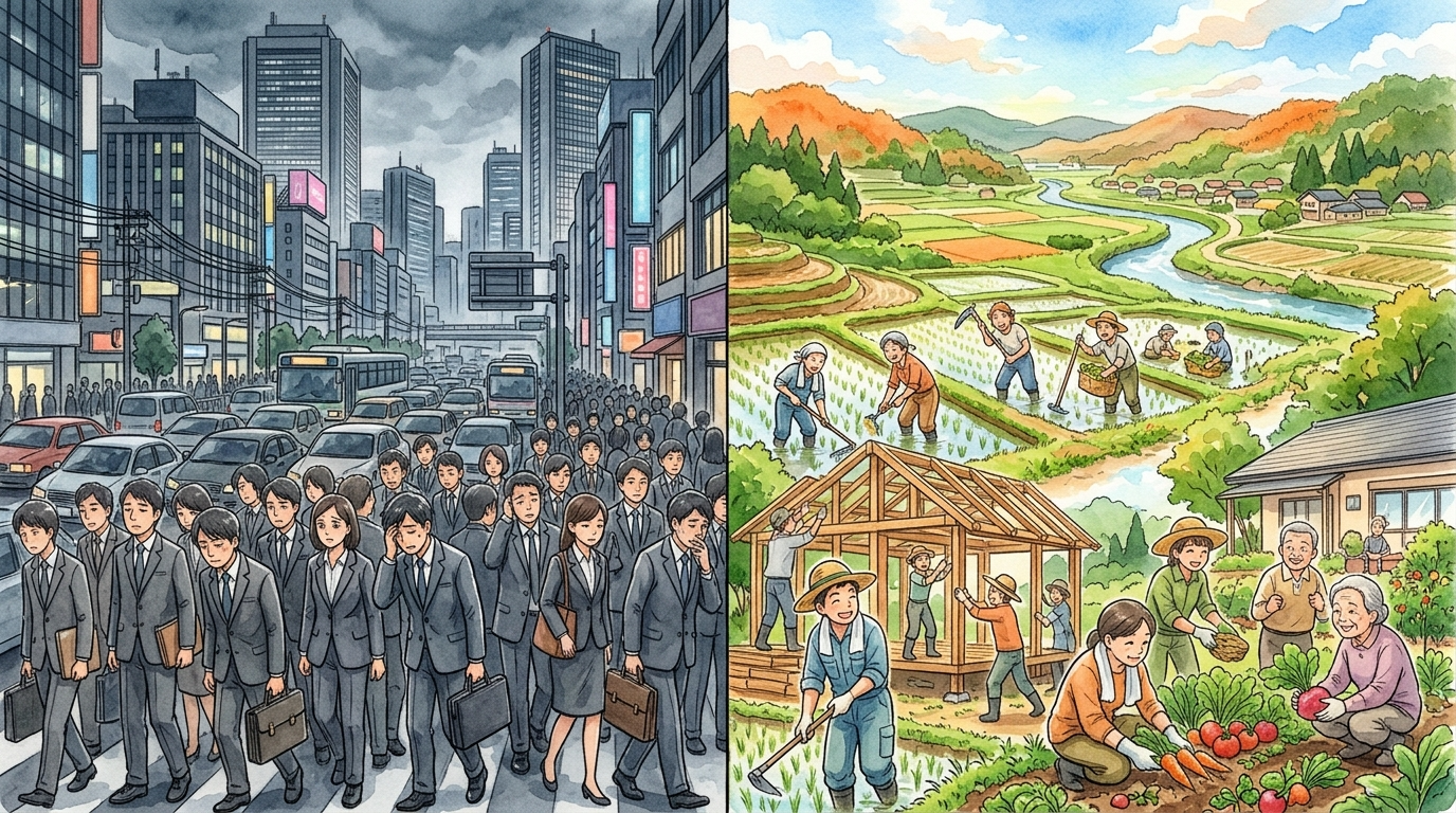 地方vs都市の対比